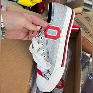 Ohio state glitter sneakers
